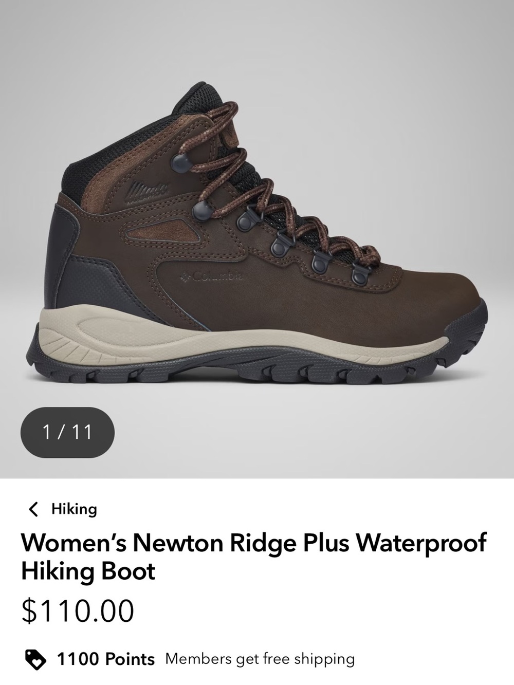 Columbia Women’s Lace-Up Hiking Boot in Brown and Black